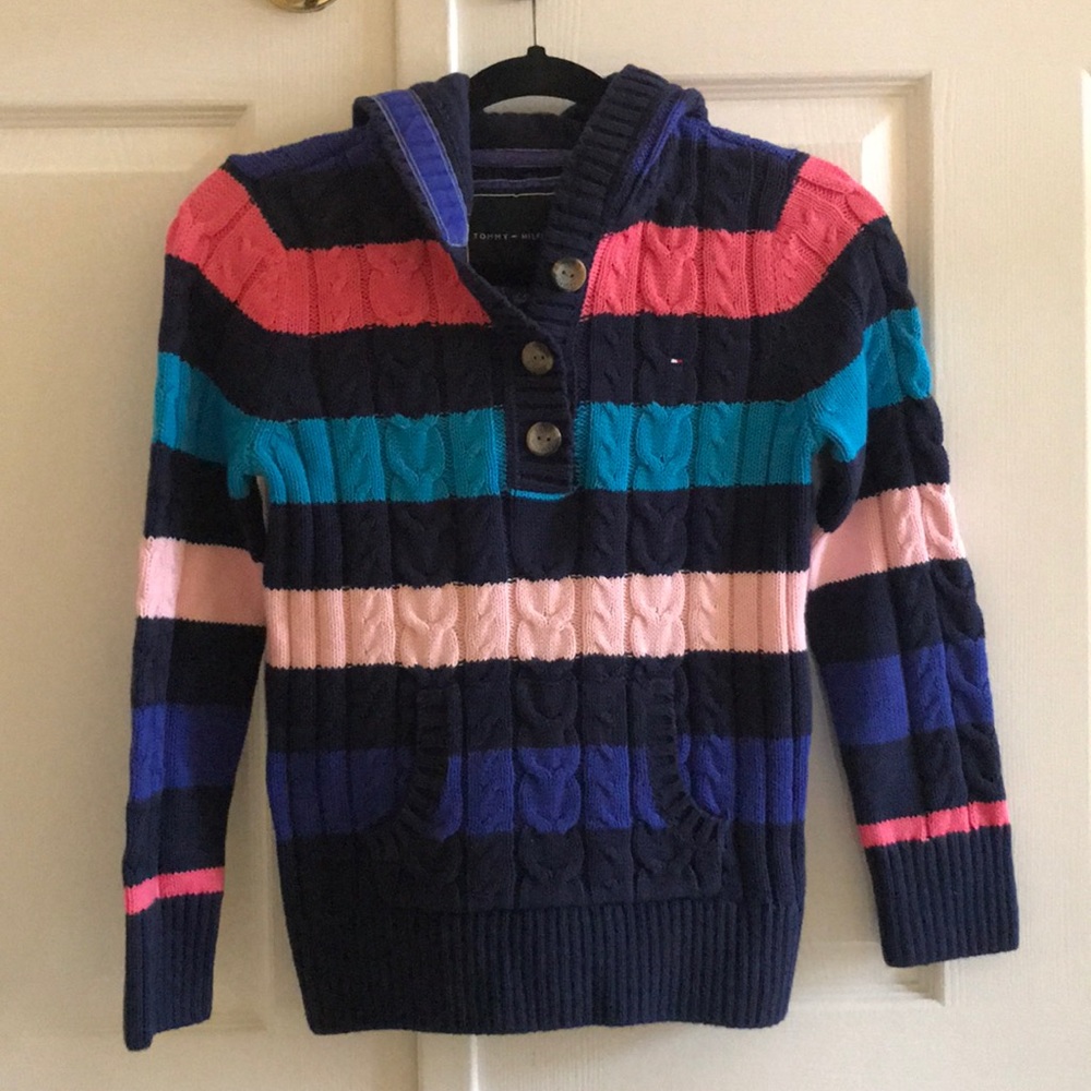 NWOT Tommy Hilfiger Multi-Colour Hood Knit Sweater